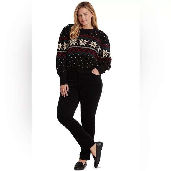 Polo Ralph Lauren Fair Isle Puff Sleeve Sweater Women's Size Small - Picture 4 of 7